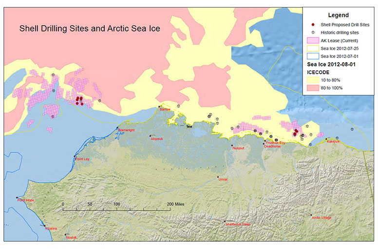 Shell Drilling Sites and Arctic Sea Ice