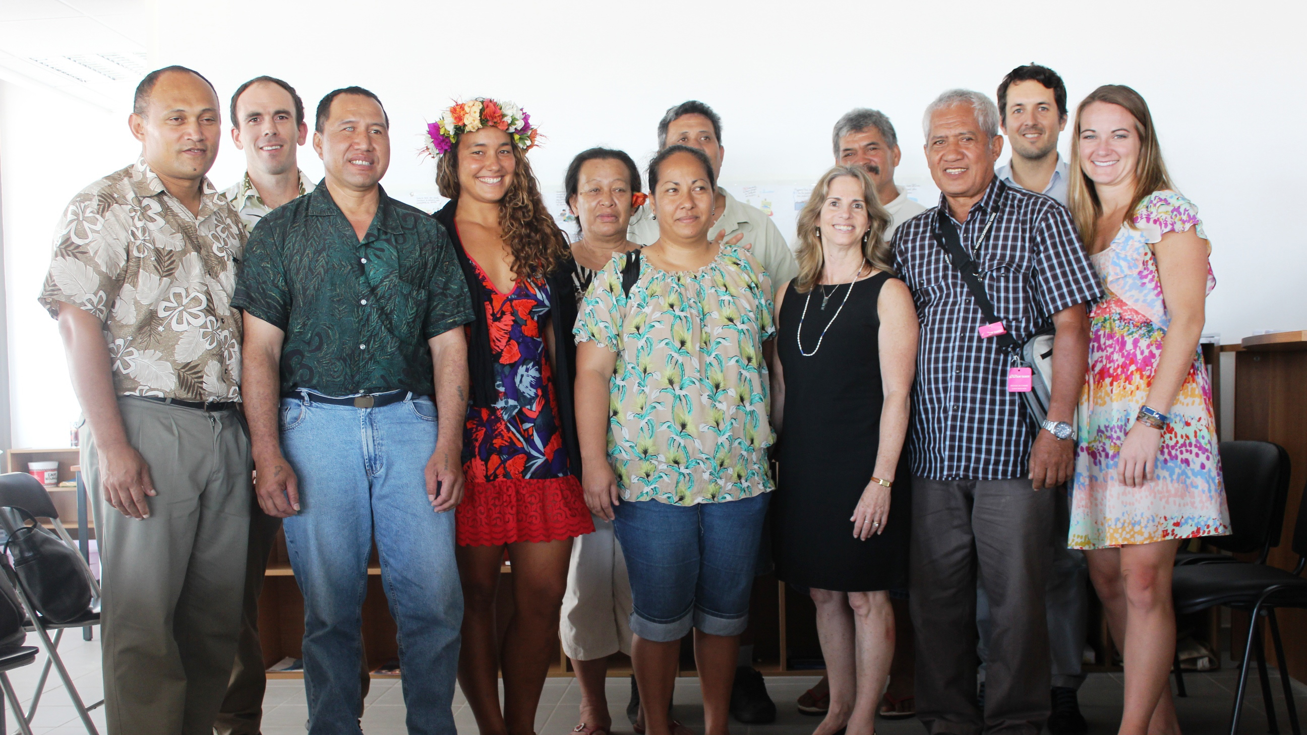 Pew’s Global Ocean Legacy team with mayors from French Polynesia’s Austral islands