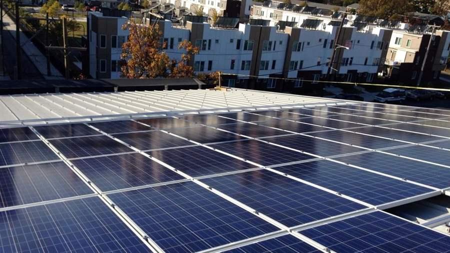 Solar array at Temple University.