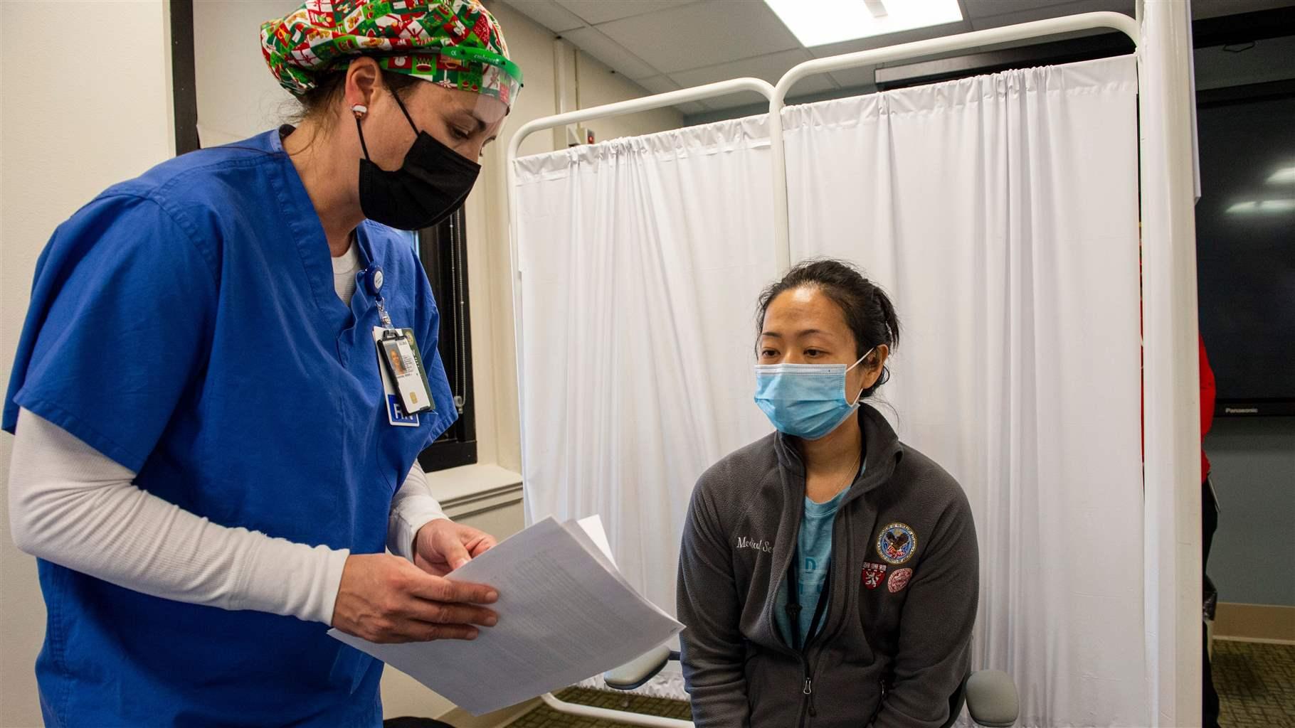 Nurse with patient