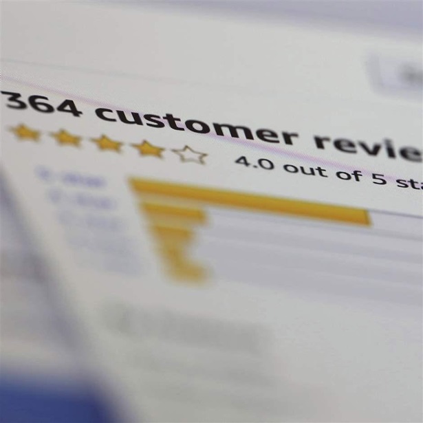 online customer reviews for a product are displayed on a computer in New York. Amazon has filed a lawsuit against administrators of more than 10,000 Facebook groups it accuses of coordinating fake reviews in exchange for money or free products. The Seattle-based e-commerce giant said in a statement Tuesday, July 19, 2022 the Facebook groups were set up to recruit people “willing to post incentivized and misleading reviews” across its stores in the U.S. the UK, Germany, France, Italy, Spain and Japan. (AP Photo/Jenny Kane, File)