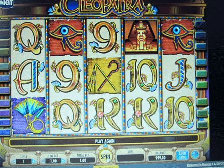 A computer screen displays the results of a losing game of slots in Atlantic City.