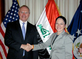 After the election, Illinois state Rep. Susana Mendoza (pictured) and other members of the delegation from the National Foundation of Women Legislators met with the Christopher Hill, the U.S. ambassador to Iraq.