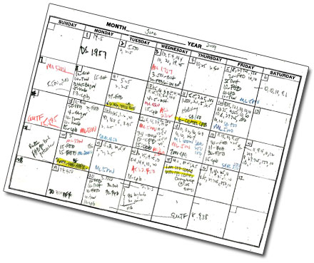 The auditor's report included this hand-written calendar that helps manage Hawaii's finances as an example of the budget department's lax oversight and disorganization, saying it shows the department is prone to error. But budget officials say that while they do use the hand-written calendar, there is no evidence that a mistake has been made because of it. 