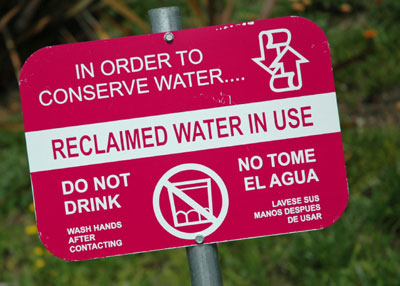 reclaimed water sign