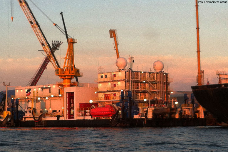 Arctic Challenger undergoing repairs