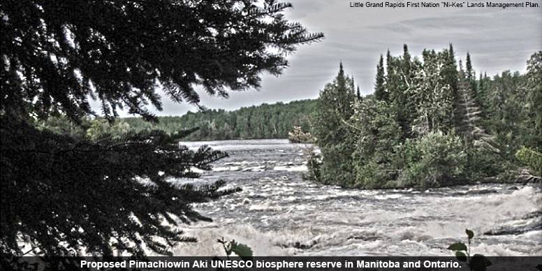Proposed Pimachiowin Aki UNESCO biosphere reserve in Manitoba and Ontario.