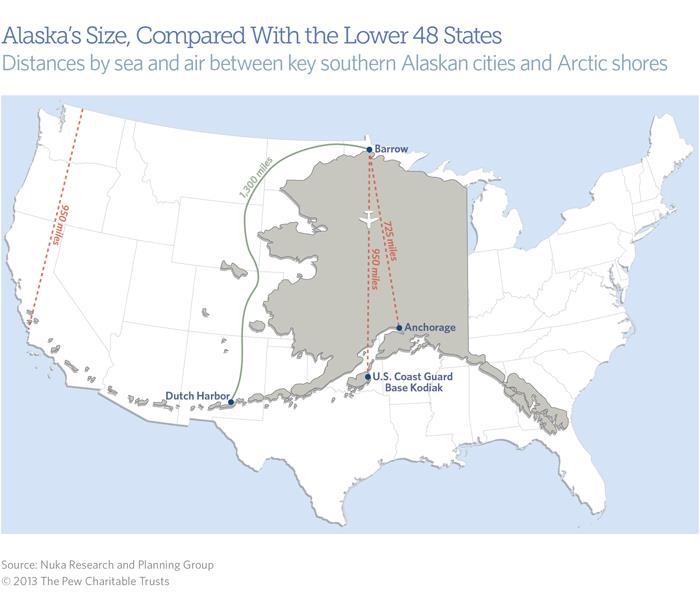Alaska's Size, Compared With the Loew 48 States