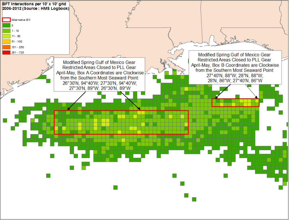Modified Spring Gulf of Mexico Gear Restricted Areas