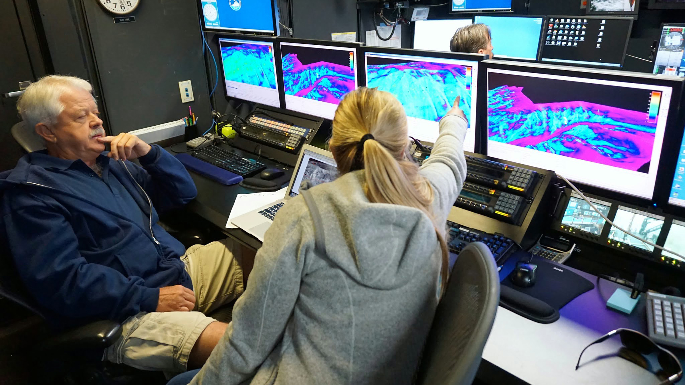 The Okeanos uses advanced multibeam sonar to create high-resolution maps of the seafloor as deep as 20,000 feet.