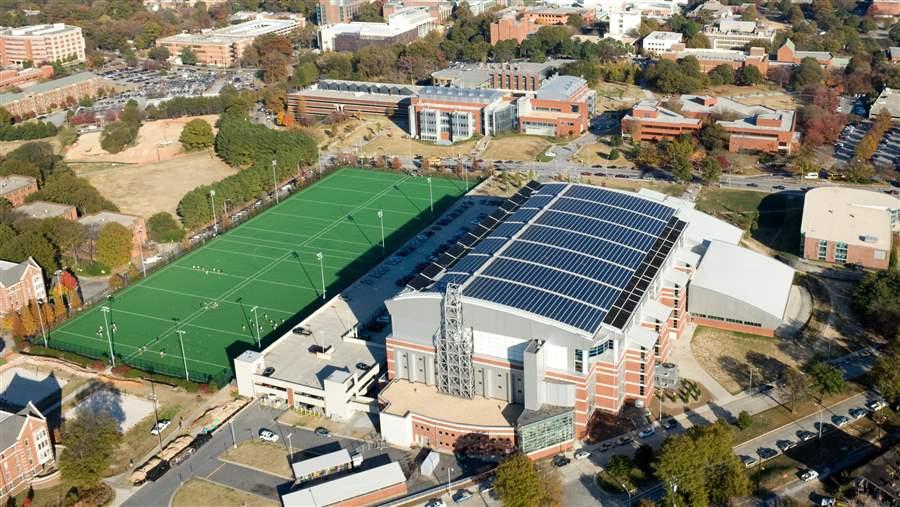 Rooftop Solar Array at Georgia Tech's Campus Recreation Center.