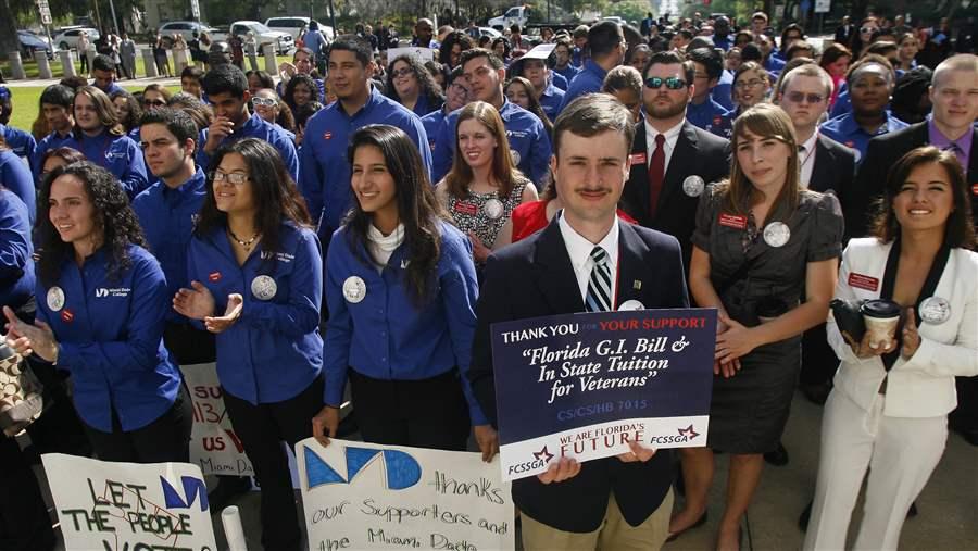 rally for in-state tuition for veterans