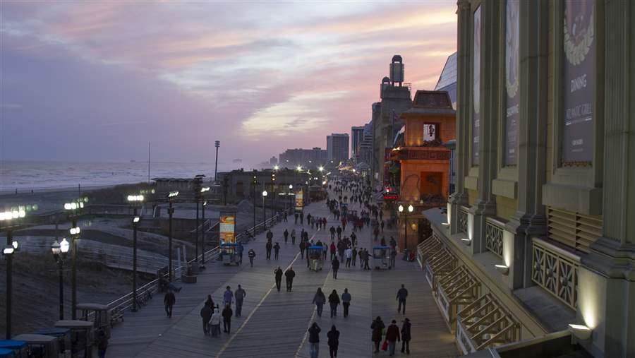 Bird's eye view of Atlantic City's boardwalk