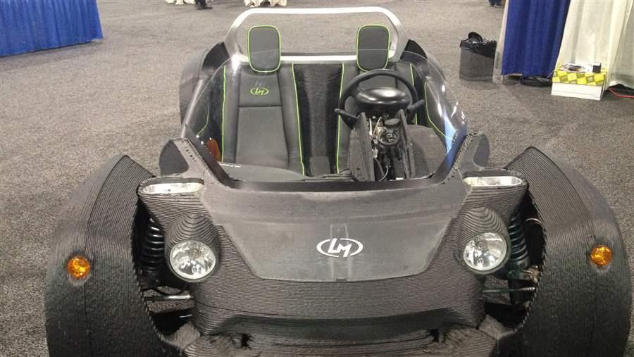 The entire body of this car, made by Phoenix-based Local Motors, was produced in 44 hours by a three-dimensional printer. It was on display Feb. 9 to 11 at the Advanced Research Projects Agency-Energy’s annual innovation summit outside Washington, D.C.