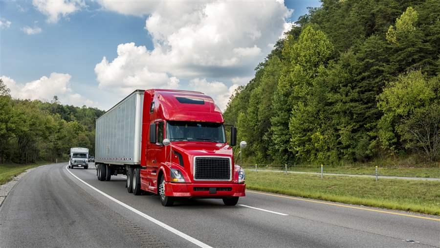 Trucks on the highway