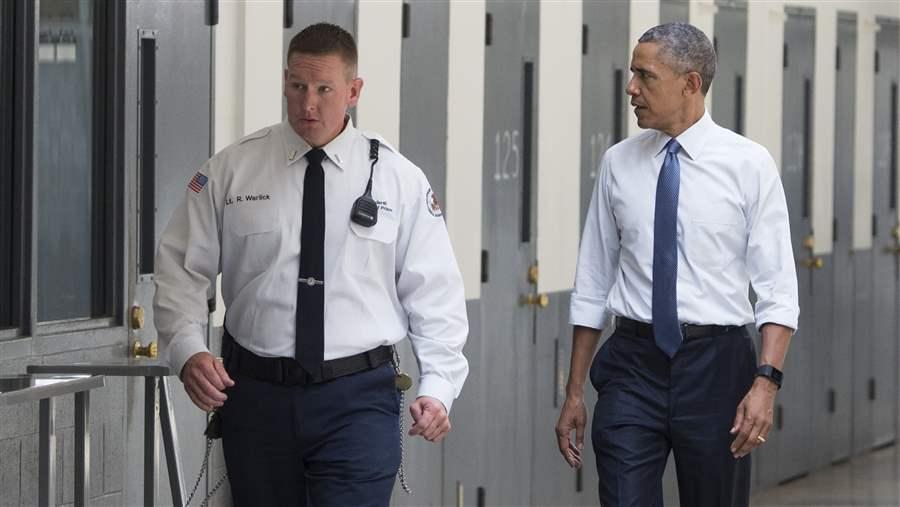 President Barack Obama visits a federal prison.