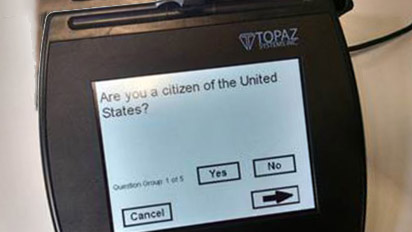 electronic signature pad for voting