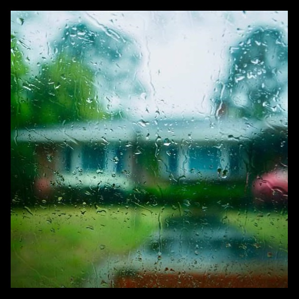 house with rain