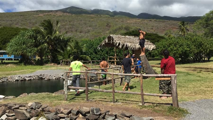 Traditional Hawaiian fishing pond