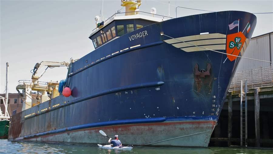 Industrial fishing vessels pull millions of forage fish in one trip