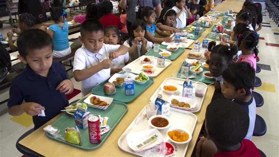 students at lunch