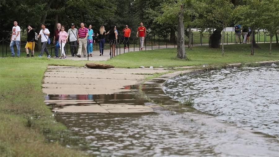 Flooded footpath