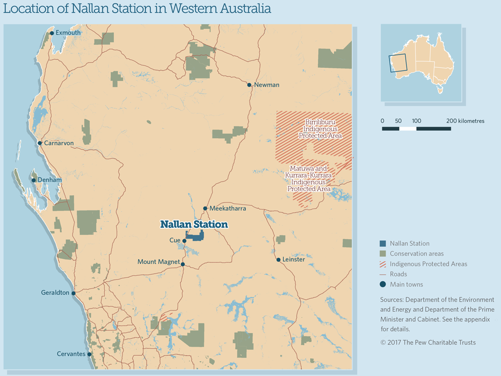 Map of Nallan Station location in Western Australita
