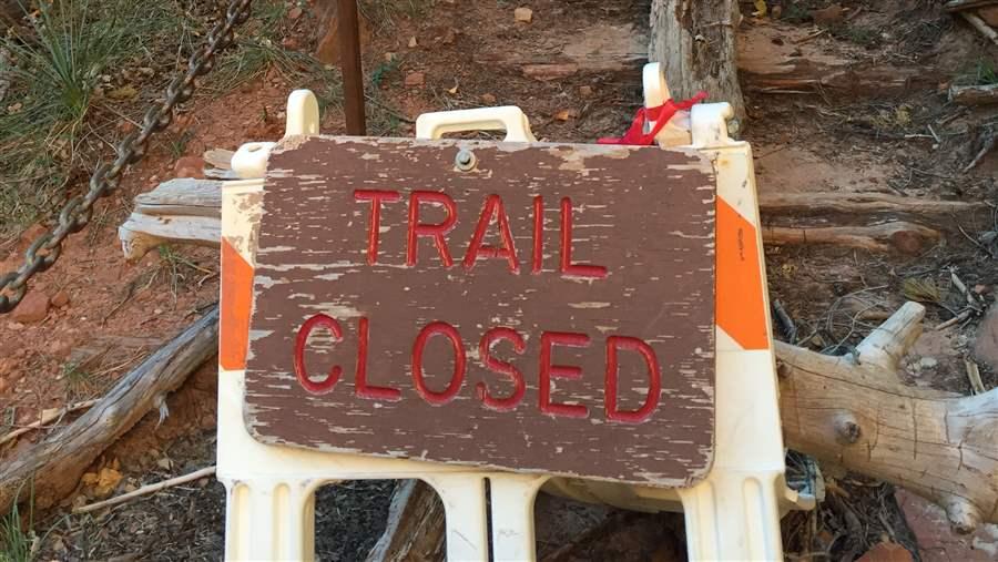 Zion closed trail