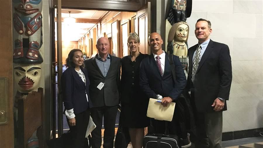 Concrete Preservation Institute members pose at the Department of the Interior, in front of Secretary of the Interior, Ryan Zinke's office. 