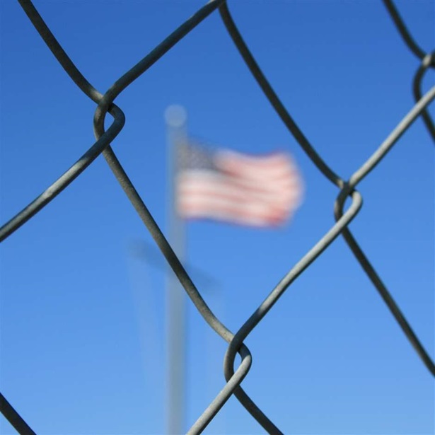 Fence and flag