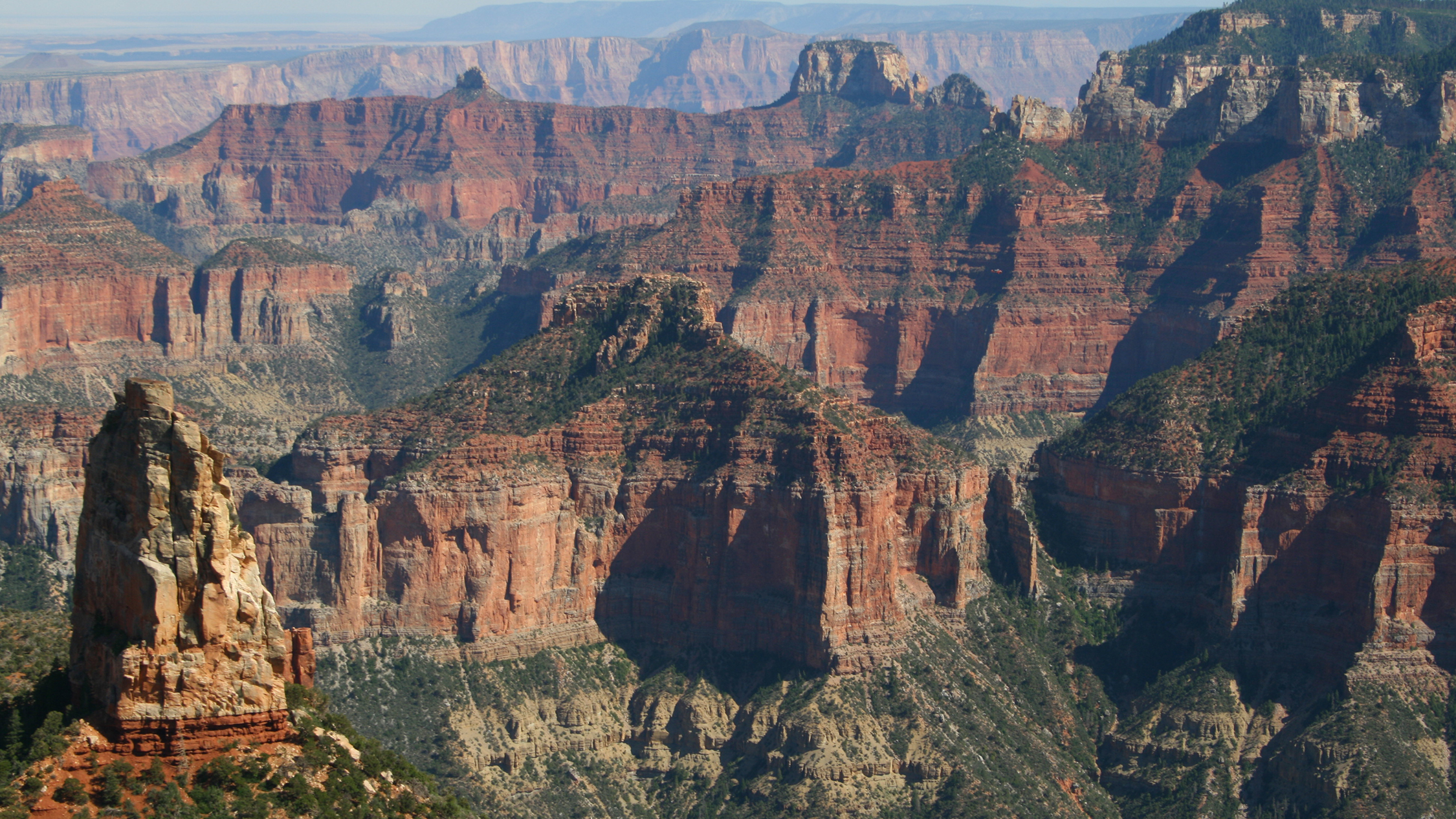 Point Imperial is the highest viewpoint on the Grand Canyon’s North Rim at 8,803 feet and overlooks the Painted Desert. This view is to the southeast.