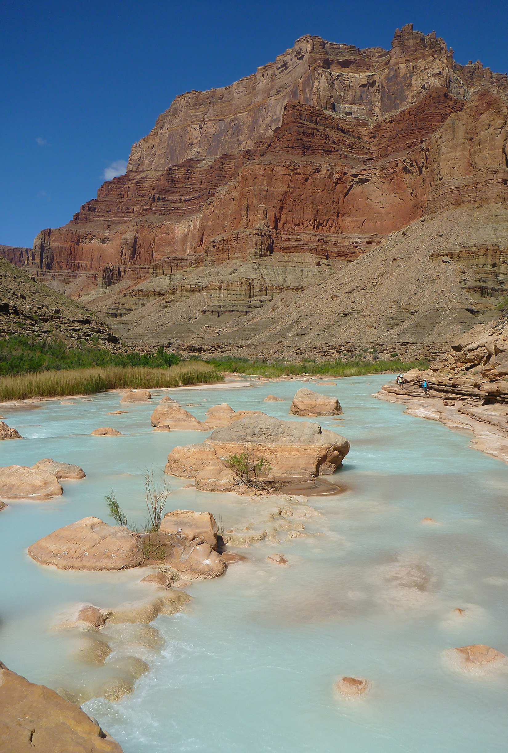 The turquoise waters of the Little Colorado River near its junction with the Colorado. Dissolved calcium makes for the vibrant color.