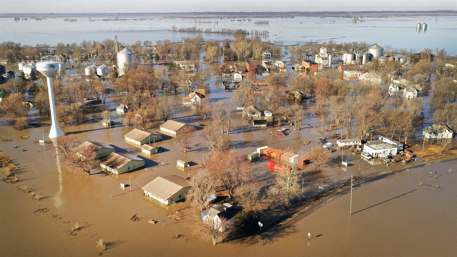 Flooded town