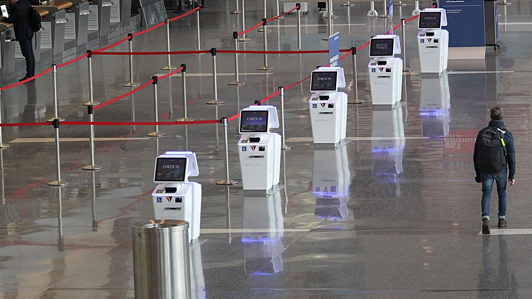 Empty airport lines