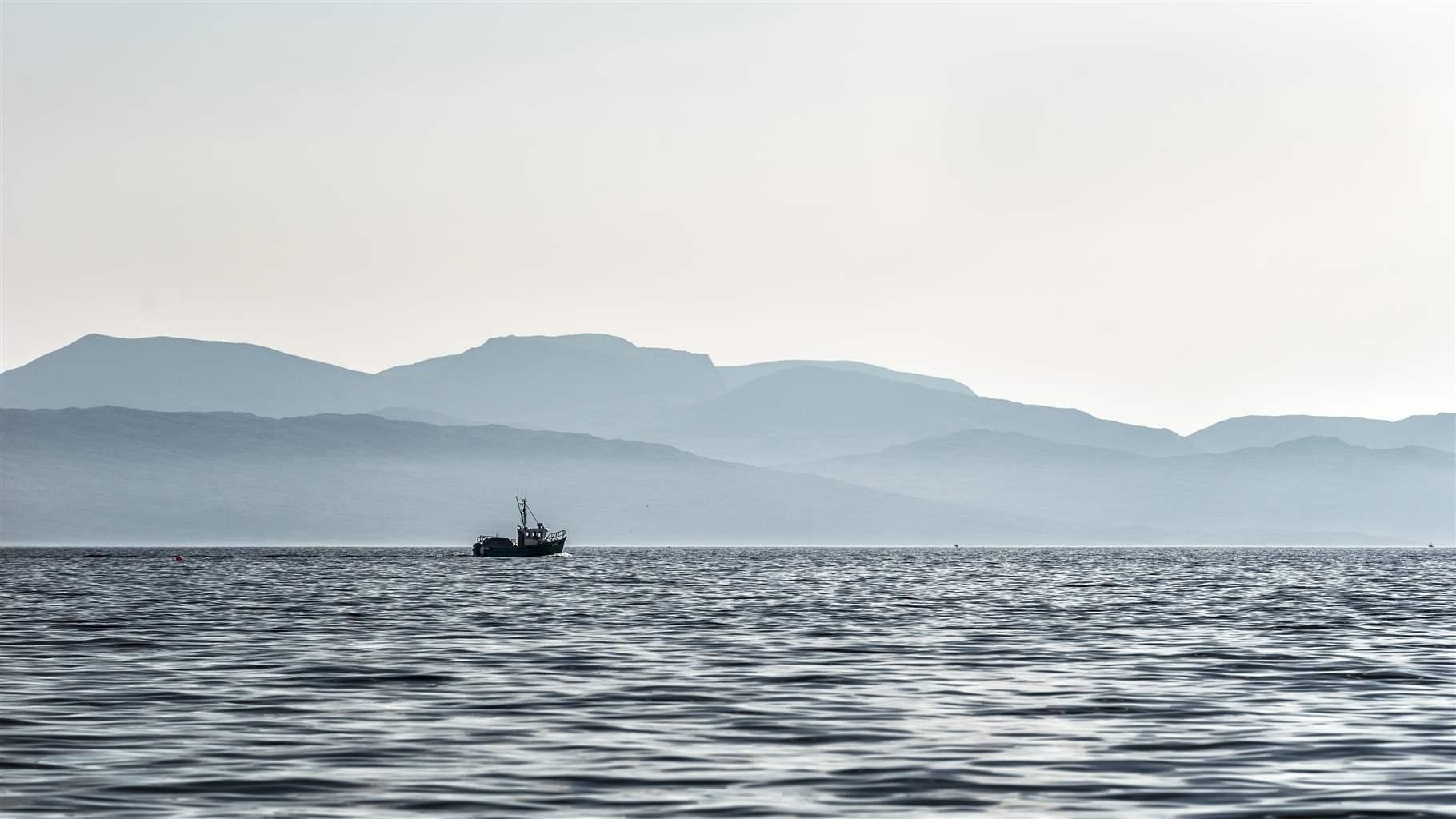 Fishing boat on water Fishing boat on water