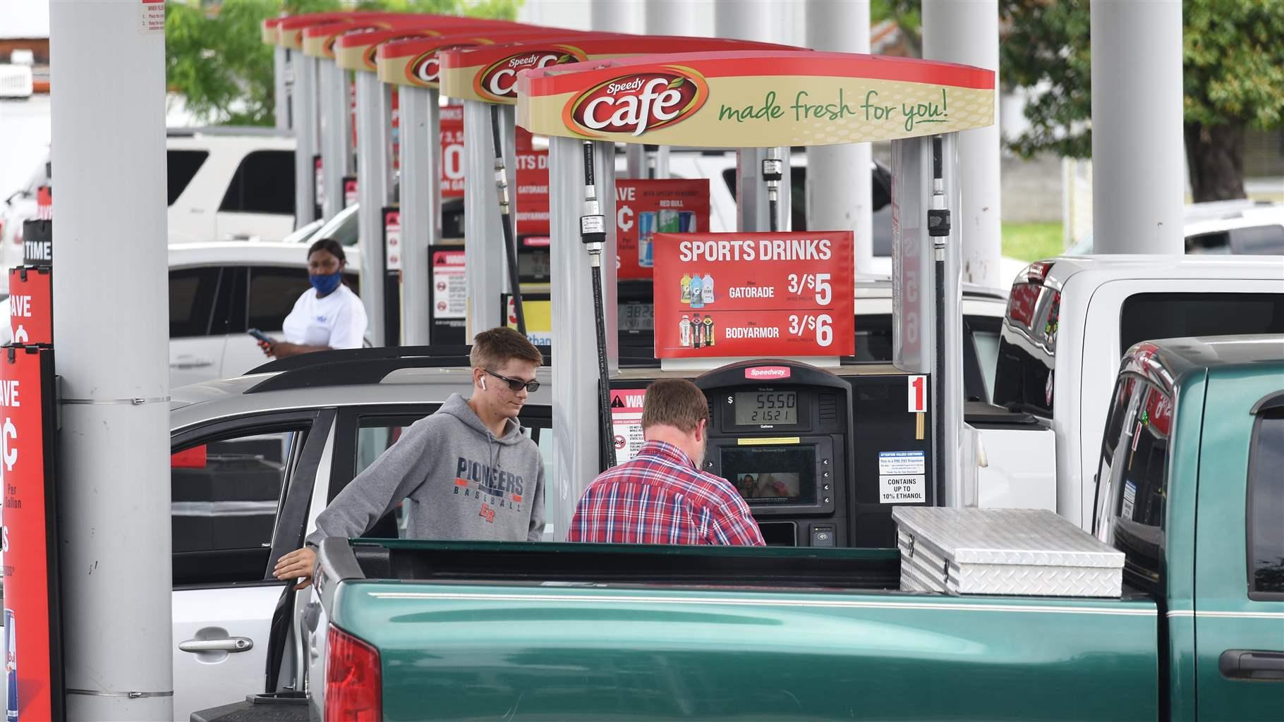 Gas pump customers Gas pump customers