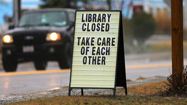 Library closed sign