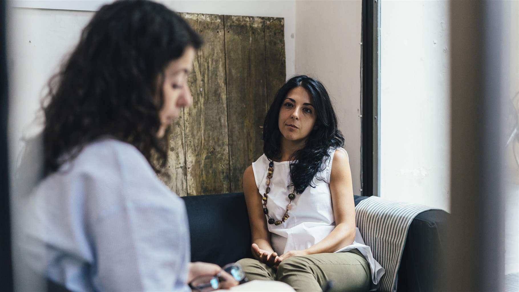 Woman during a psychotherapy session