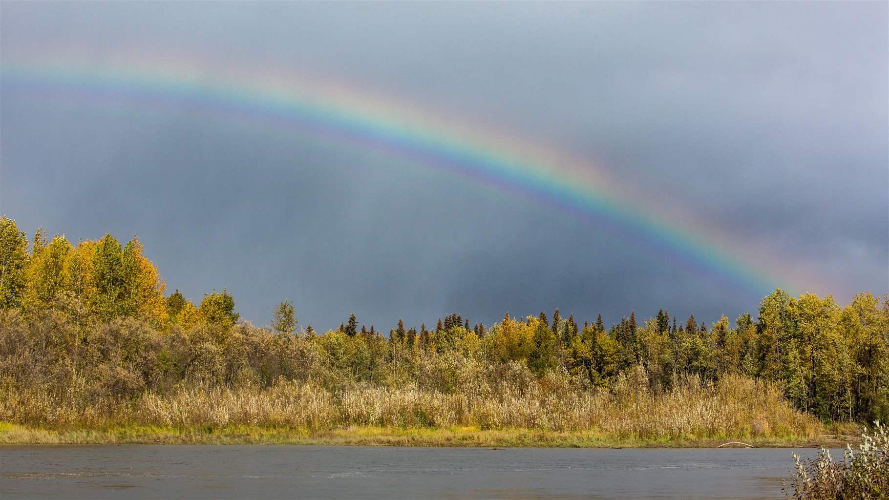 Rainbow over the Anvik River, Alaska.