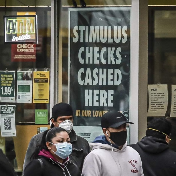 Stimulus check cashing ad