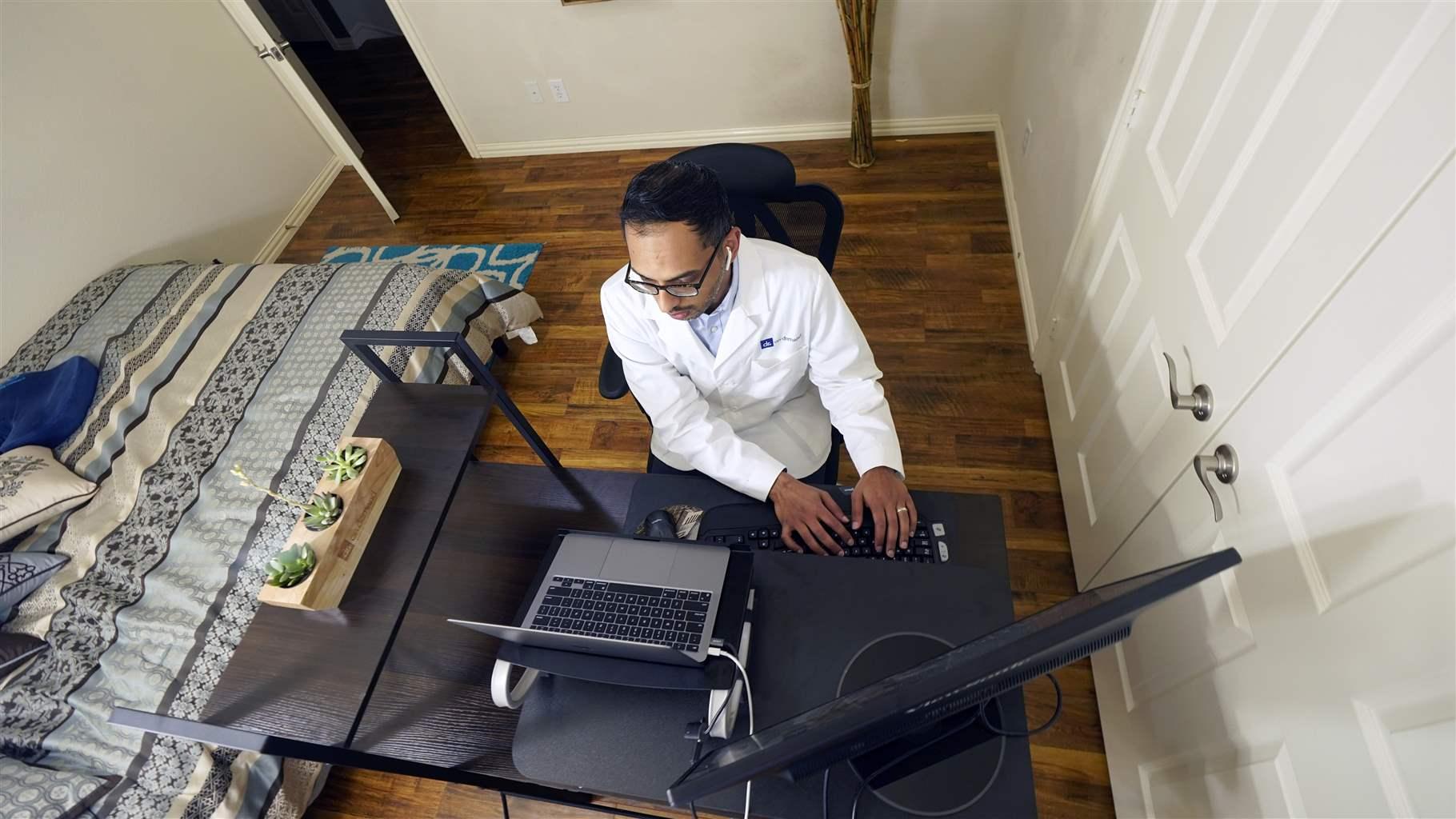 Doctor working at home Doctor working at home