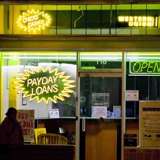 Payday loans window sign