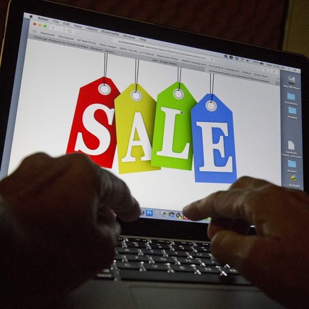 Sale website on laptop