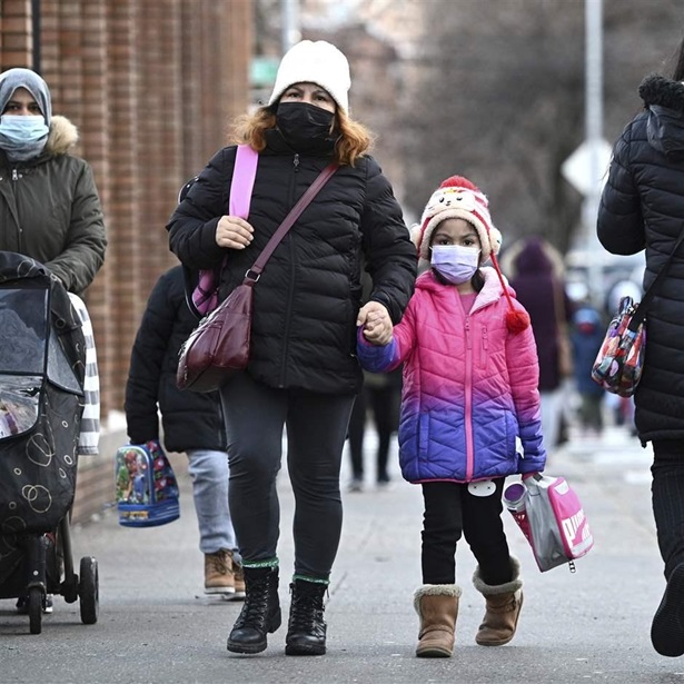 Child and parent walking to school Child and parent walking to school