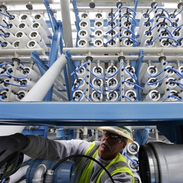 Desalination plant worker