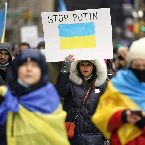 Pro-Ukraine demonstrators Pro-Ukraine demonstrators