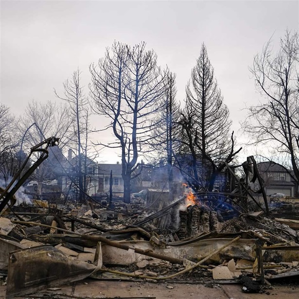 House fire debris House fire debris