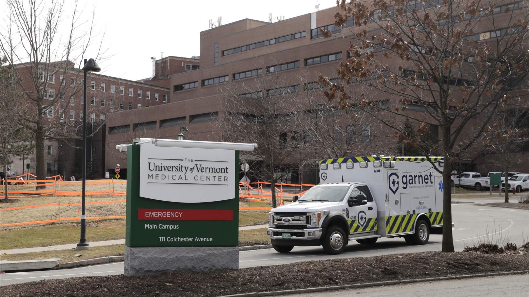 The University of Vermont Medical Center in Burlington, Vt., Thursday, March 12, 2020.