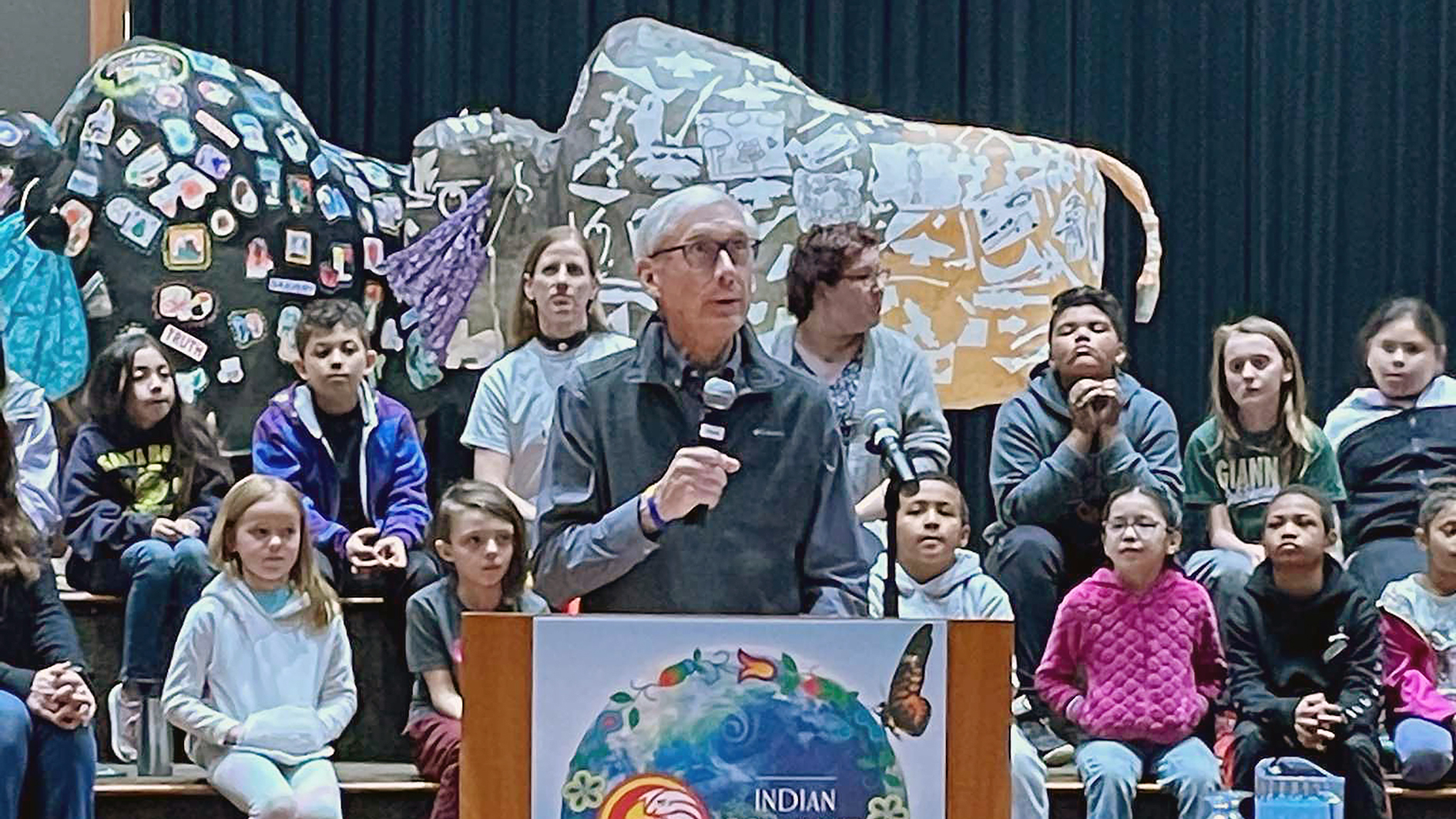 Wisconsin Gov Evers announced the creation of the Office of Environmental Justice on April 22, 2022 at the Indian Community School in Franklin.