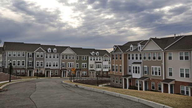 This Feb. 26, 2018, file photo shows new townhouses in Wood-Ridge, N.J. 